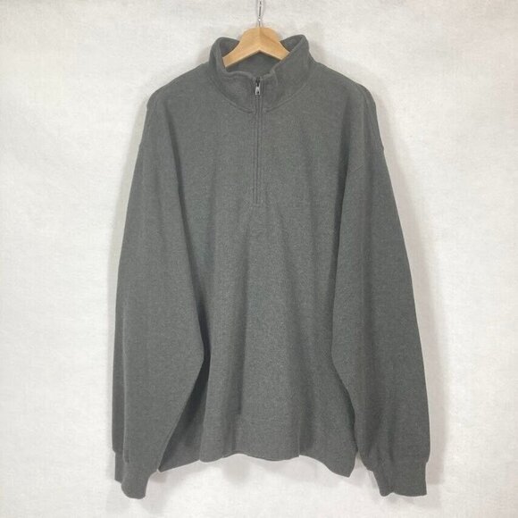 Orvis Men's Quarter Zip Ribbed Pullover Outdoor Mock Neck Sweater Gray Size 2XL - Picture 1 of 6